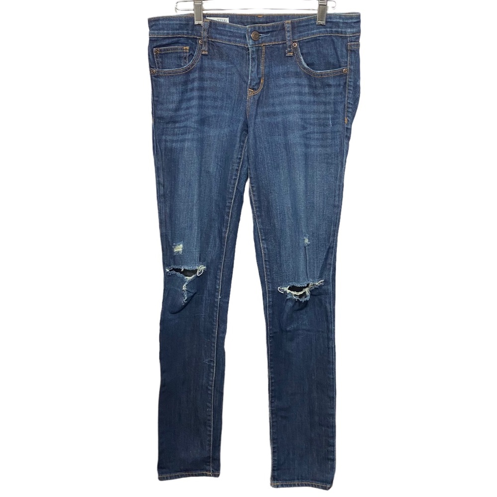 Gap 1969 Always Skinny Women's Size 27/4 Jeans Stretch Denim Low Rise Distressed